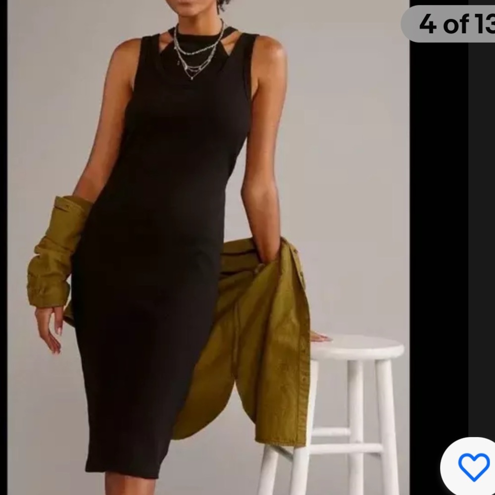 Anthropologie t.la Black Bodycon Cut Out Midi. Size L